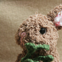 Amigurumi Standing Fluffy Brown Bunny 茶色のフワフワ立ちうさぎのあみぐるみ